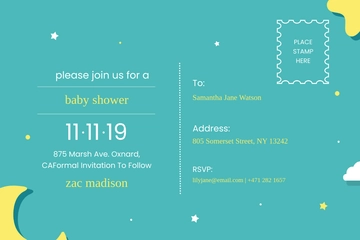 Free Baby Shower Postcard Template to Edit Online