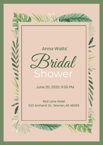 Free Bridal Shower invitation Postcard Template to Edit Online