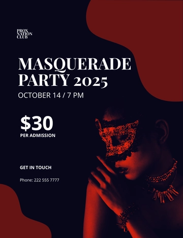 Free Masquerade Party Flyer Template to Edit Online