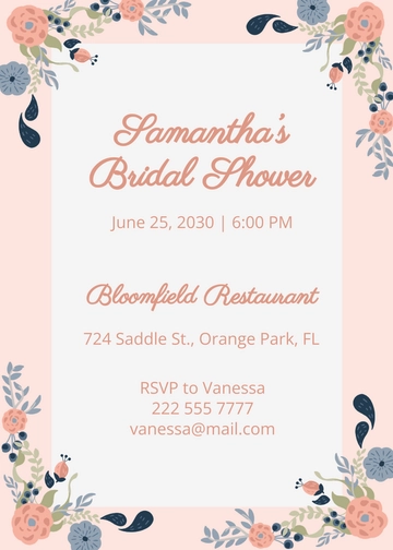 Free Bridal Shower Postcard invitation Template to Edit Online