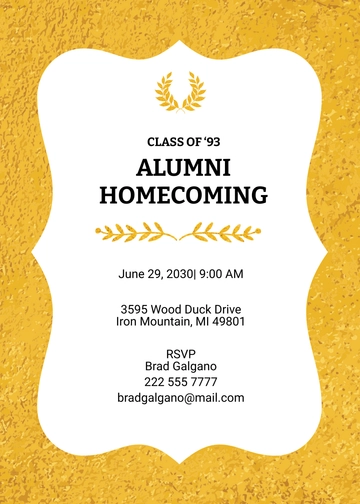 Free Class Reunion Invitation Template to Edit Online