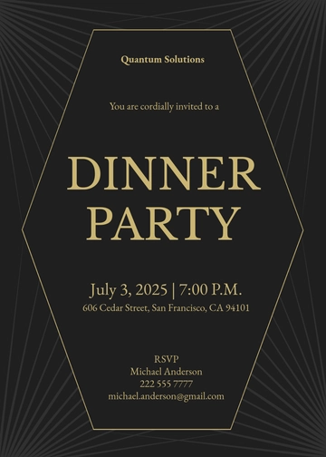 Free Business Dinner Formal Invitation Template to Edit Online