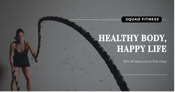 Free Fitness Facebook Ad Banner Template to Edit Online