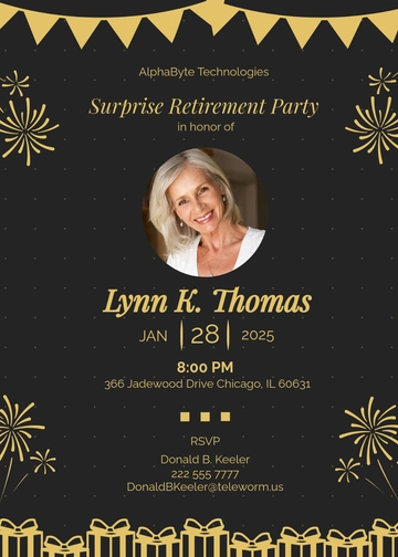 Surprise Retirement Party Invitation Template - Edit Online & Download Surprise Retirement Party Invitation Template - Edit Online & Download