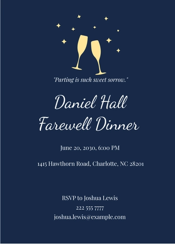 Free Farewell Dinner Invitation Template to Edit Online