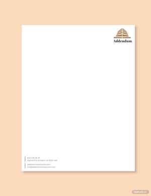 Construction Company Letterhead Template