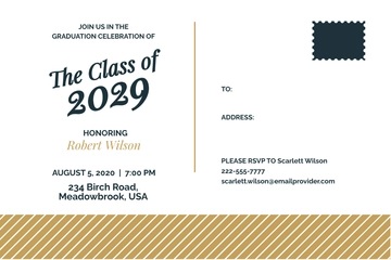 Free Graduation Postcard Invitation Template to Edit Online