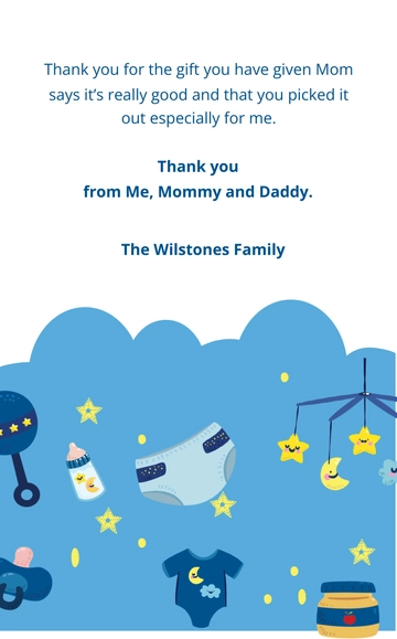 Free Baby Shower Thank You Card Template to Edit Online