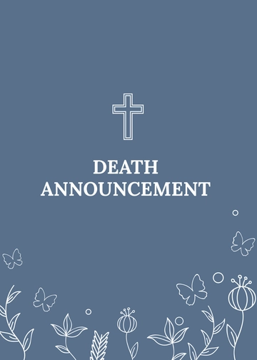 Free Death Announcement Card Template to Edit Online
