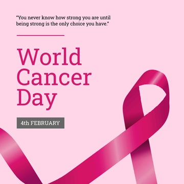 Free World Cancer Day Instagram Post Template to Edit Online