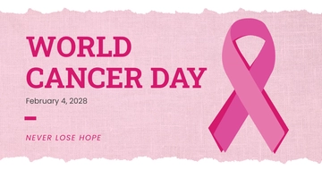 Free World Cancer Day Linkedin Post Template to Edit Online