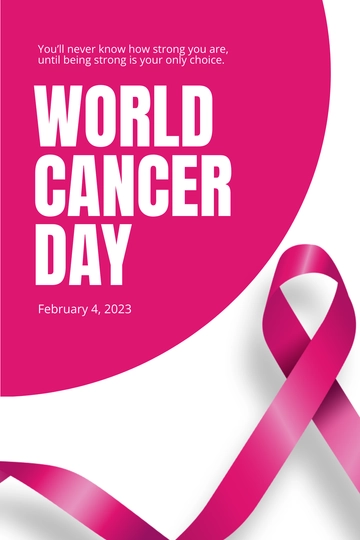 Free World Cancer Day Pinterest Pin Template to Edit Online