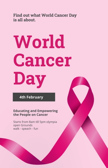 Free World Cancer Day Poster Template to Edit Online