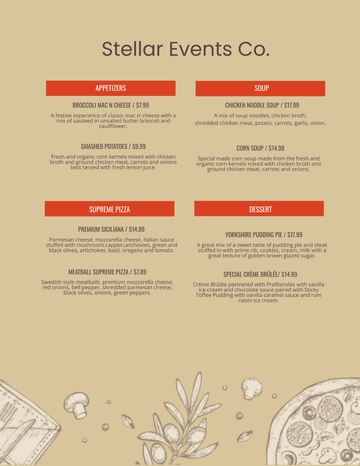 Free Event Menu Template to Edit Online