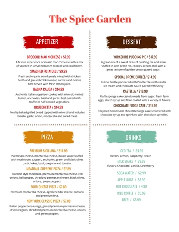 Free Corporate Event Menu Template to Edit Online