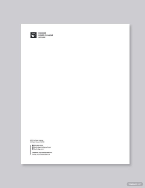 House Cleaning Service Letterhead Template