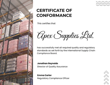 Free Supplier Certificate of Conformance Template to Edit Online | Template.net