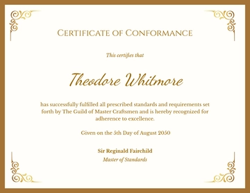 Free Vintage Certificate of Conformance Template to Edit Online | Template.net