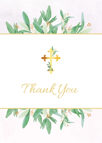 Free Religious Thank You Card Template to Edit Online