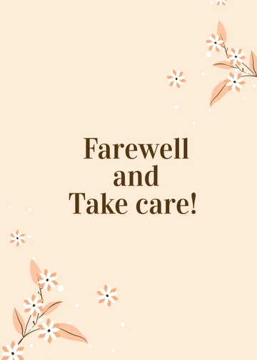 Free Simple Office Farewell Card Template to Edit Online