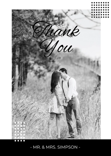 Free Simple Wedding Thank You Card Template to Edit Online