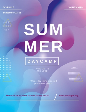 Free Youth Summer Camp Flyer Template to Edit Online