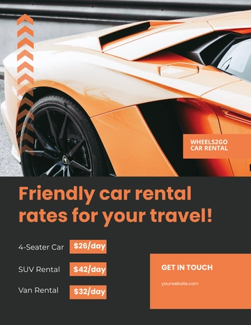 Free Car Rental Company Flyer Template to Edit Online
