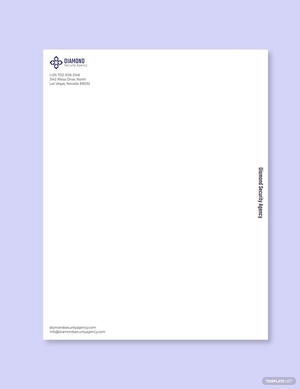 Security Company Letterhead Template