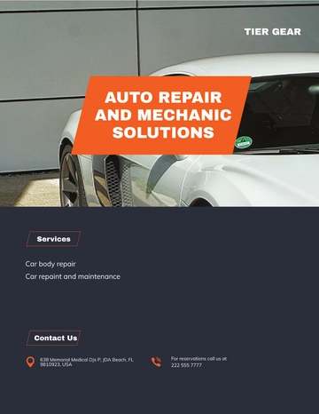 Free Auto Mechanic Flyer Template to Edit Online