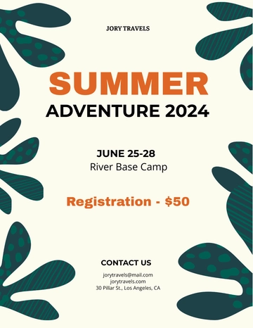 Free Summer Adventure Flyer Template to Edit Online