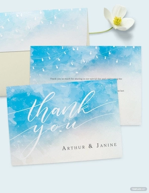 Beach Wedding Thank You Card template