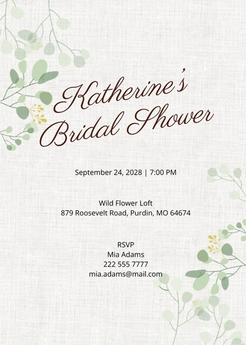 Free Bridal Shower Party Invitation Template to Edit Online