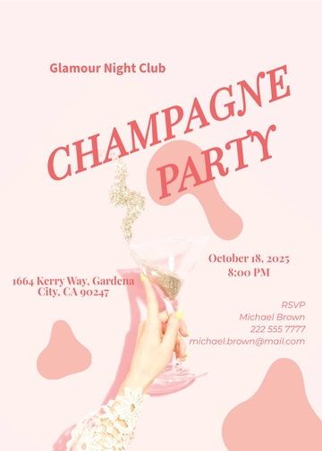Free Champagne Party Invitation Template to Edit Online