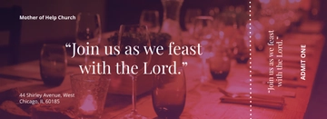 Free Church Banquet Ticket Template to Edit Online