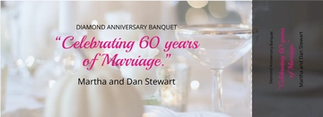 Free Anniversary Banquet Ticket Template to Edit Online