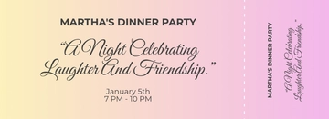 Free Dinner Party Ticket Template to Edit Online