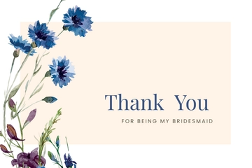 Free Bridesmaid Thank You Card Template to Edit Online