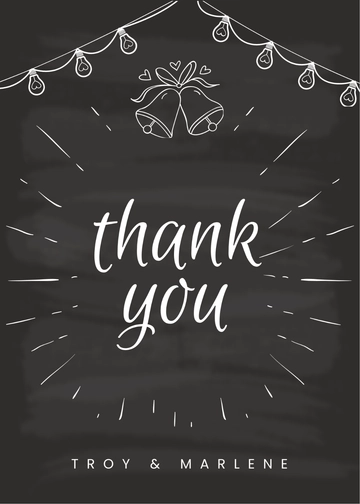 Free Chalkboard Wedding Thank You Card Template to Edit Online