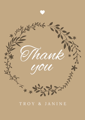 Free Rustic Wedding Thank You Card Template to Edit Online