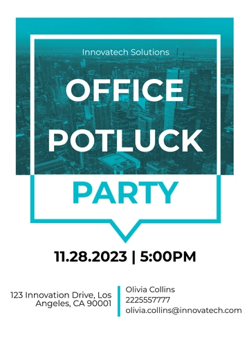 Free Office Potluck Invitation Template to Edit Online
