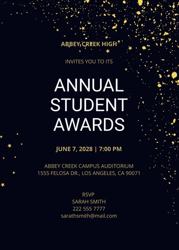 Free School Award Ceremony Invitation Template to Edit Online