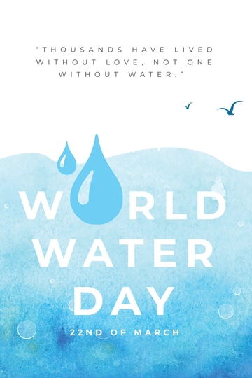 Free World Water Day Pinterest Pin Template to Edit Online