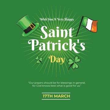 Free Saint Patrick's Day Instagram Post Template to Edit Online