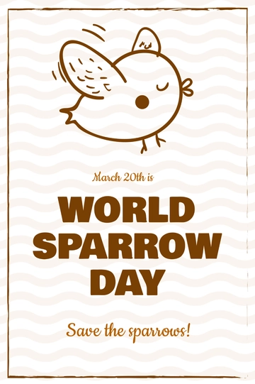 Free World Sparrow Day Tumblr Post Template to Edit Online