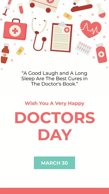 Free Doctors' Day Whatsapp Post Template to Edit Online