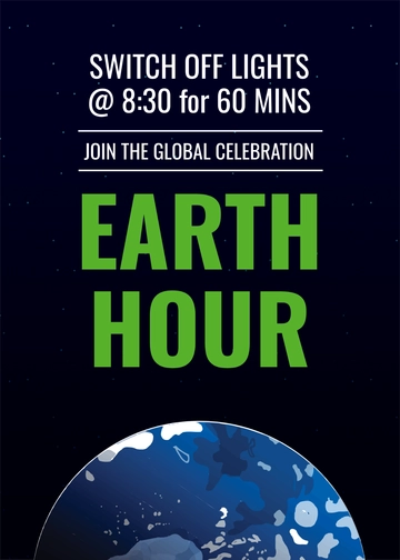 Free Earth Hour Greeting Card Template to Edit Online