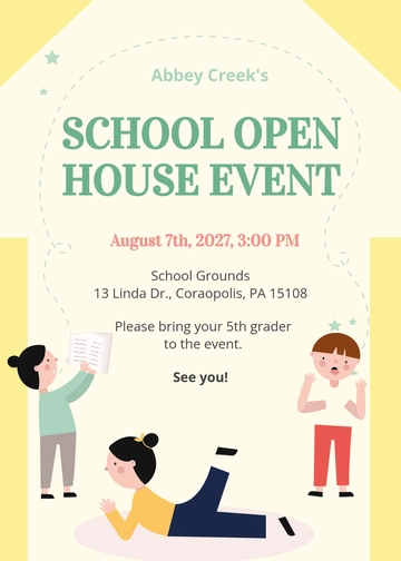 Free School Open House Invitation Template to Edit Online | Template.net