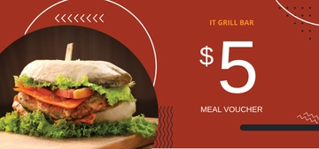 Free $5 Food Voucher Template to Edit Online