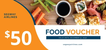 Free Airplane Food Voucher Template to Edit Online