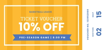 Free Basketball Ticket Voucher Template to Edit Online